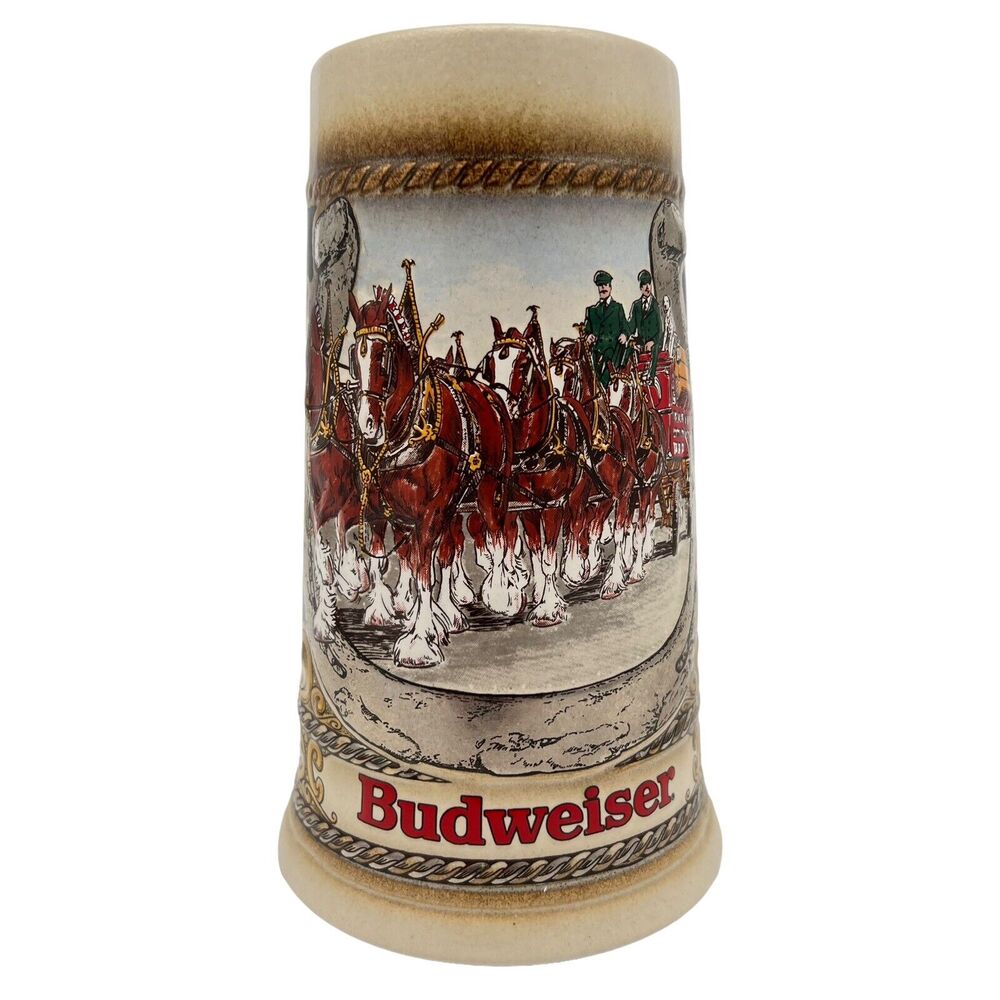 Vintage Anheuser-Busch Budweiser Beer Stein Clydesdales Staffel Stoneware Mug